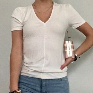 forever 21 ribbed tee with padded shoulders